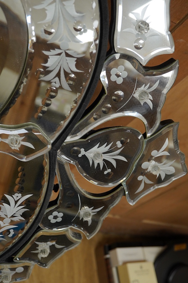 A modern Venetian style heart shaped mirror, 78cm